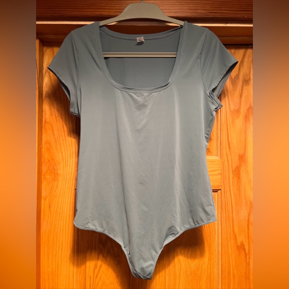 Parade Blue Gray Short Sleeve Bodysuit XL